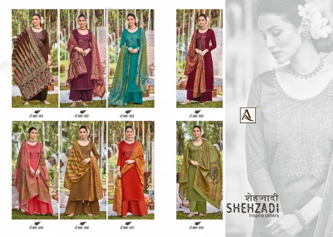 Alok Shehzadi Heavy Festive Wear Jam Cotton Embroidery Latest Designer Dress Material